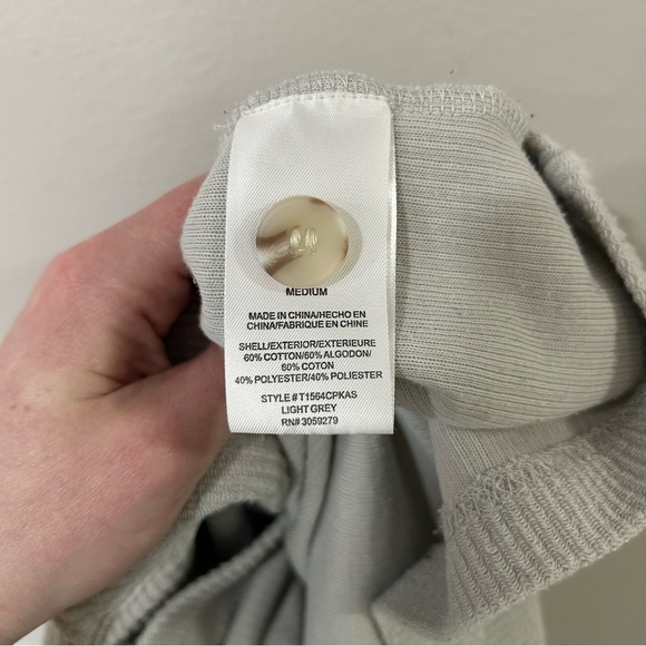 Altar'd State Light Gray Corduroy Button Down Shacket Jacket Oversized Medium - Picture 7 of 7